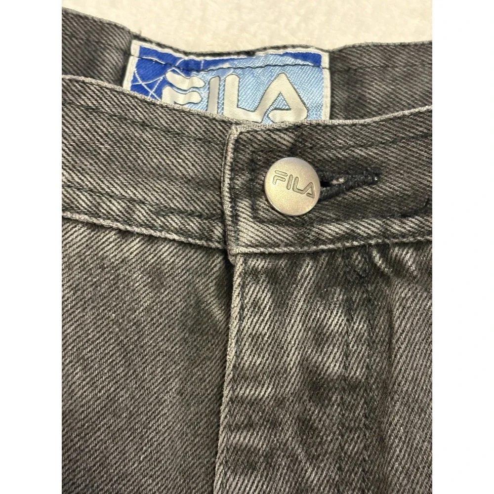 Fila Vintage‎ Men's Denim Shorts Size 36 Retro Jean Style Dark Grey/Black